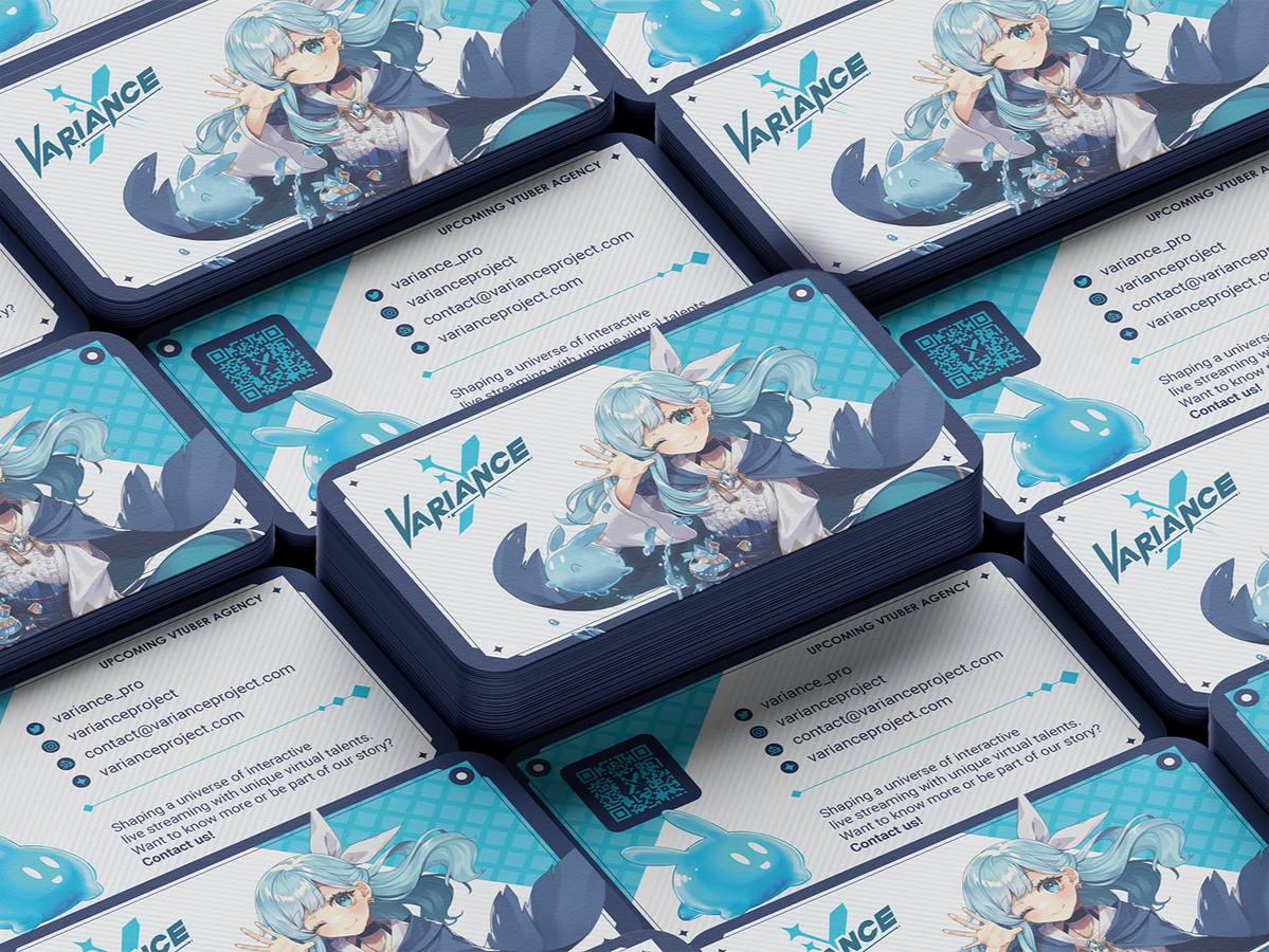 Variance Project business card Design and Bloo art by NakuNiwa Chara art by ZenNiibi2 - 2024